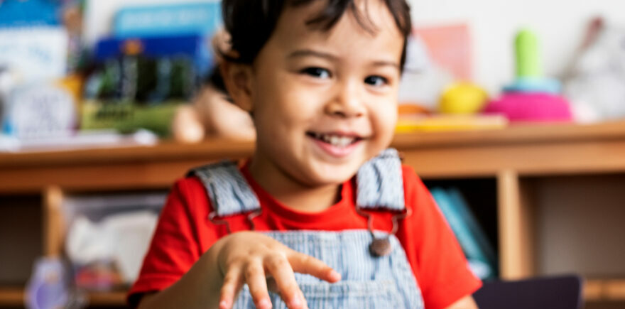Little,Boy,Playing,Mathematics,Wooden,Toy,At,Nursery